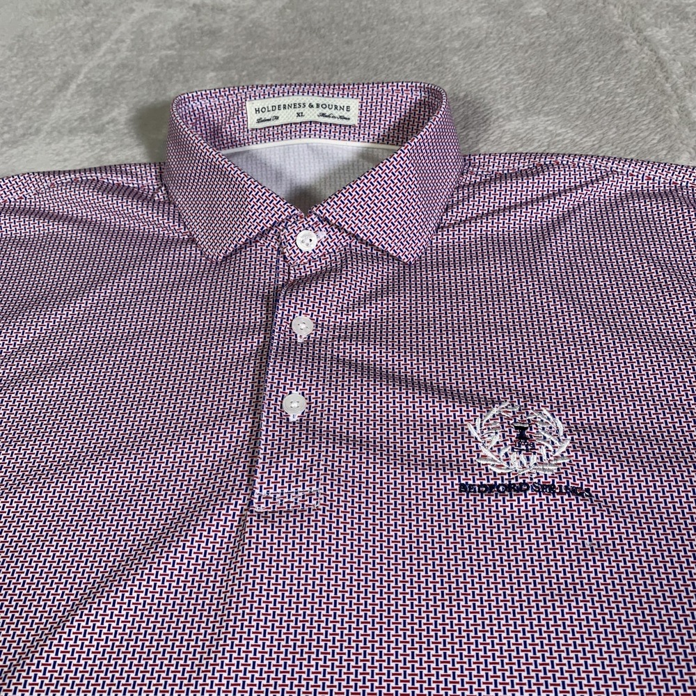 Holderness & Bourne Polo Shirt Mens XL Bedford Springs Golf Performance FLAW